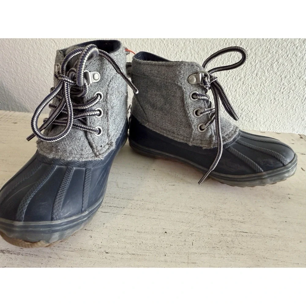 Sperry Top-Sider Bowline Duck Boot Winter Navy/Grey Synthetic 9M Toddler Size